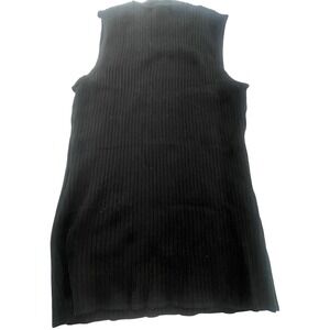 MADISONGREY Black Sleeveless Ribbed Knit Sweater Vest Top Women's Size‎ L